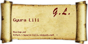 Gyura Lili névjegykártya